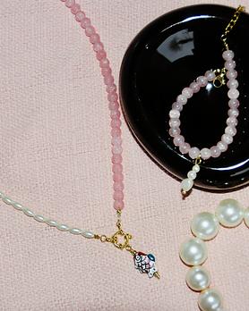 Pearly Pink Fish Necklace